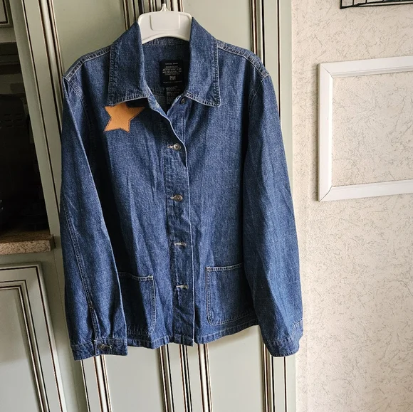 Faded Glory denim ladies jacket size M American flag - Picture 2 of 9